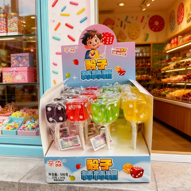 网红爆款创意骰子造型棒棒糖混合水果味硬糖可爱高颜值零食礼物