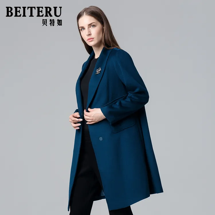 贝特如羊毛呢大衣新款妈妈冬装呢子外套中长款中老年女装YQ冬季
