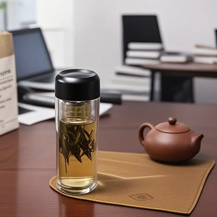 大容量车载便携泡茶玻璃杯透明带盖高档耐热水杯男女家用网红简约