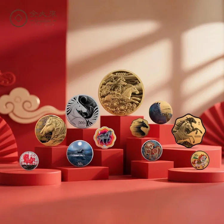 中国金币2026年丙午马年生肖金银纪念币贵金属贺岁马金银币纪念币