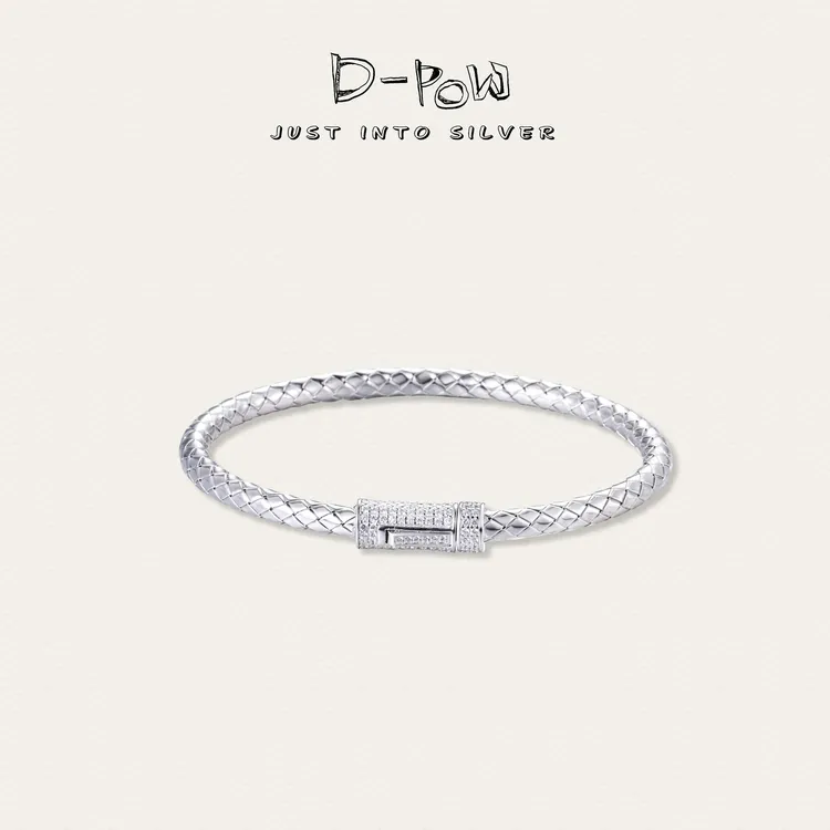 灯小炮 925银合成锆石手镯 手镯（8825）气质轻奢百搭简约个性ins