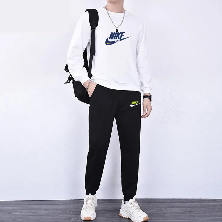 NK男士休闲运动套装秋冬新款时尚卫衣宽松百搭运动束脚卫裤两件套