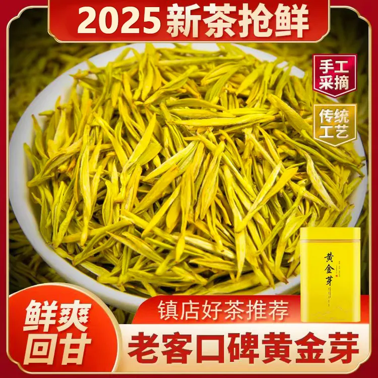 【新茶春茶黄金芽】珍稀新茶浓香型豆香味高山黄金芽绿茶口粮茶叶