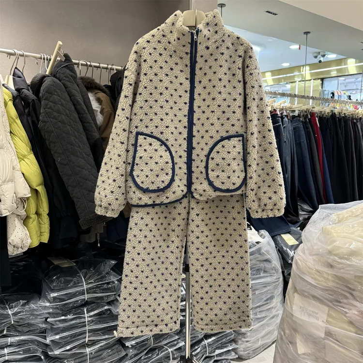 【DMXJ大梦想家】气质高级感波点米粒绒睡衣女秋冬款保暖家居服套装