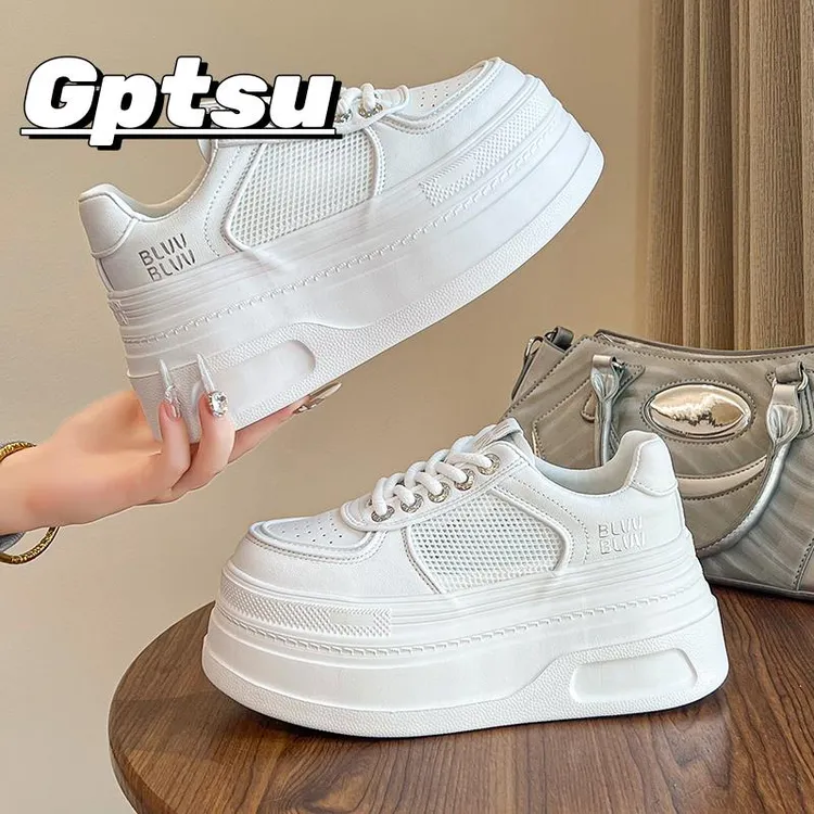 GPTSu网面厚底小白鞋女春夏季网鞋新款透气薄款增高休闲鞋百搭女