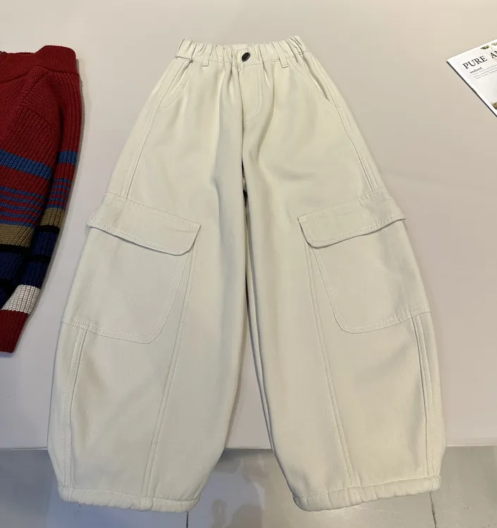 儿童冬装韩范舒适洋气中大童一体绒休闲裤    88085