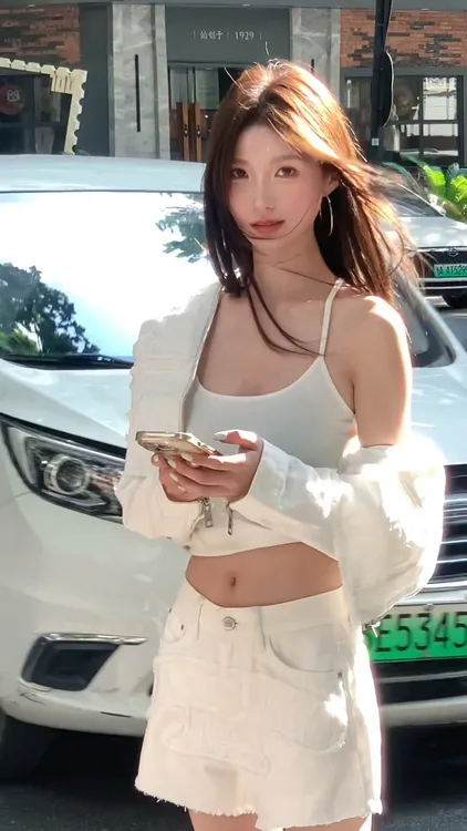 辣妹风松弛感开衫外套长袖内搭吊带背心上衣女秋季高腰短裤子套装