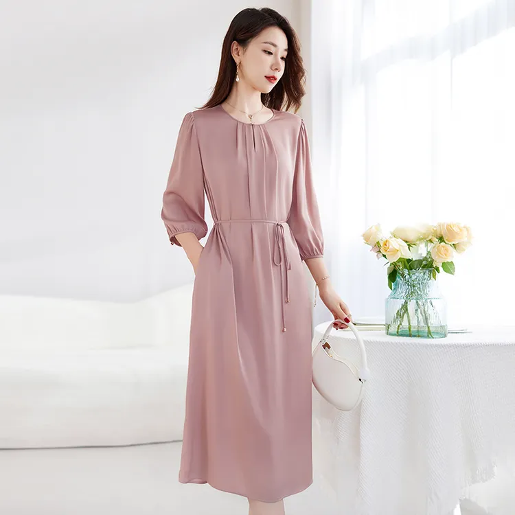 2025春夏新款桑蚕丝真丝气质轻奢女装连衣裙82599586