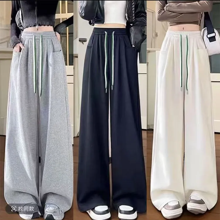 女童裤子秋季款儿童阔腿裤中大童6-8-15岁宽松中学生版直筒休闲裤