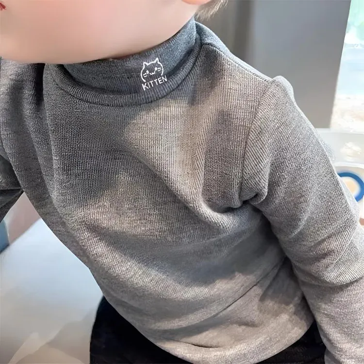 打底衫男童2025春秋冬内搭宝宝儿童长袖上衣T恤女童保暖半高领ins
