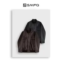 水木夫妻【男款】“荒野叙事”F*G100%绵羊皮 粒纹皮革立领短夹克皮衣