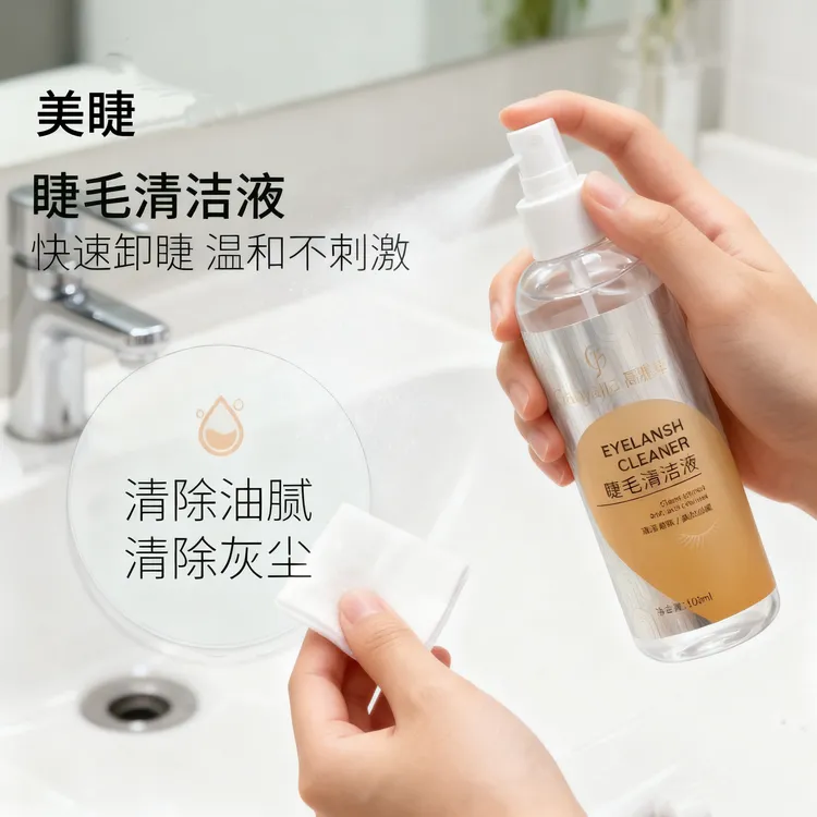 美睫店睫毛清洁液假睫毛清洁水无刺激清除残胶除油脂接前处理液