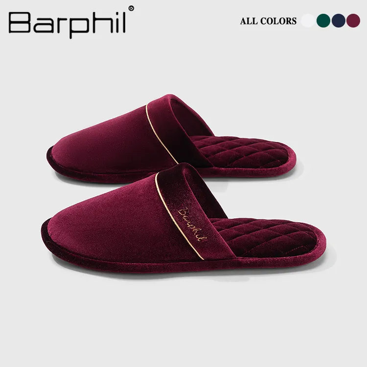 Barphil拖鞋冬季2024新款情侣家居一对防滑高颜值静音室内棉拖