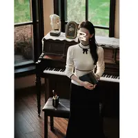 【mimius】U 高智千金感撞色蝴蝶结针织衫+鱼尾半裙 WG12022