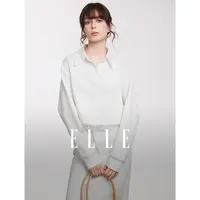 【商场同款】ELLE白色蕾丝短款卫衣女2025春新款L8CWF062