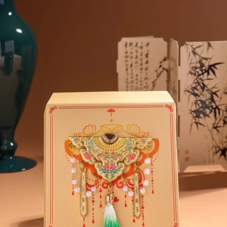 四方如意云肩凤冠冰箱系列金属博物馆旅游纪念文创伴手礼原创绣花