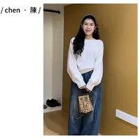 chen·陳新款 随性慵懒 套头短款长袖毛衣