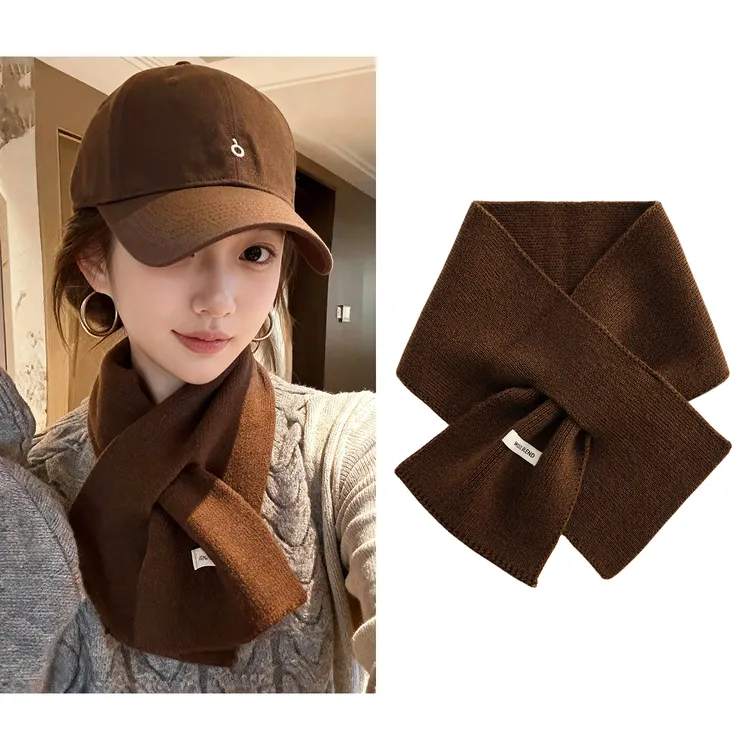 2025秋冬新款男女通用厚款纯色森系围巾围脖韩版潮小围巾护颈