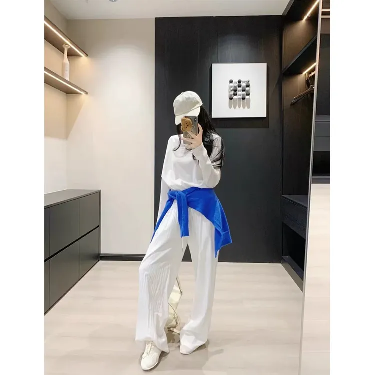 白色卫衣女早春季套装休闲两件套2025年新款小个子穿搭一整套春装