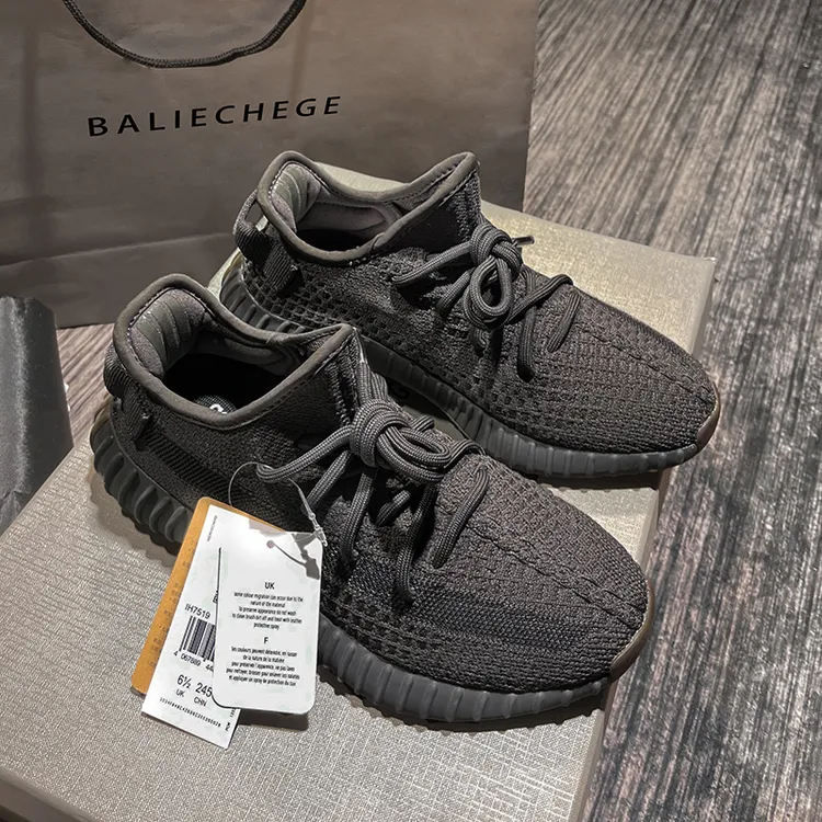 【原盒原标】莆田正品过验椰子鞋350黑满天星男鞋透气软底运动鞋女