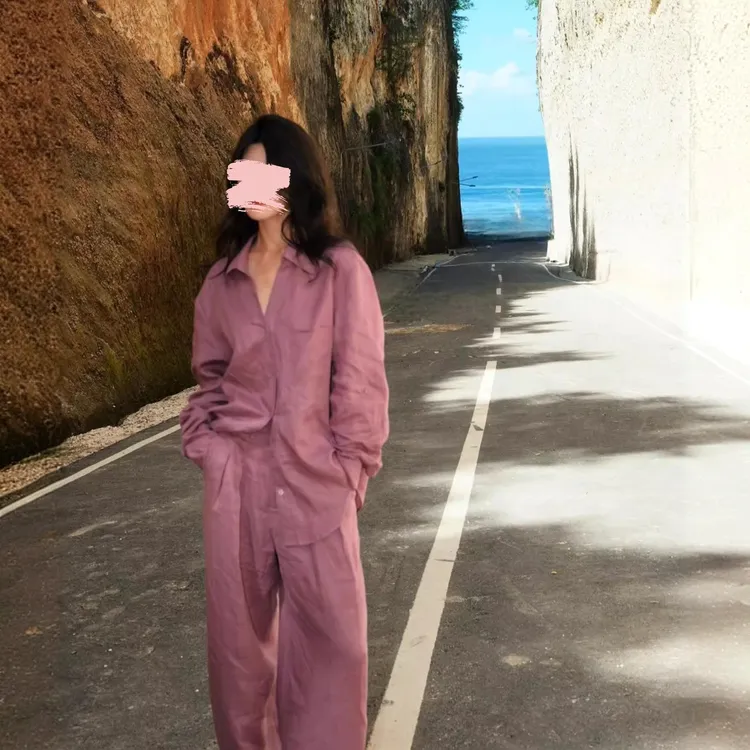老钱风时尚亚麻套装女夏新款松弛感气质高端棉麻衬衫阔腿裤两件套