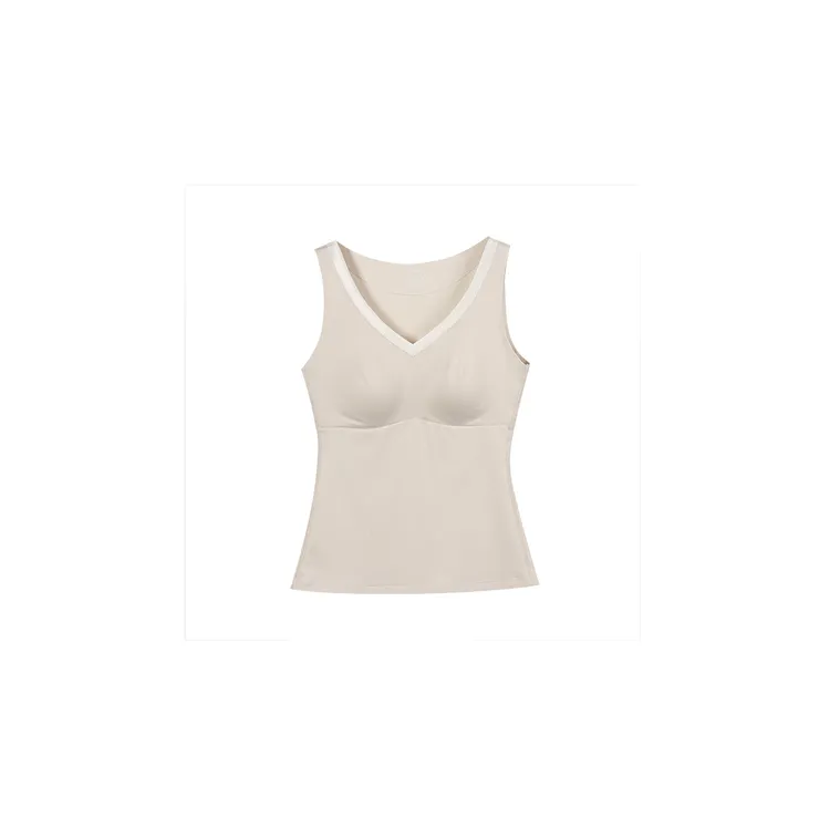 【可可专属】锦缎V领内磨毛免文胸背心 SE51238