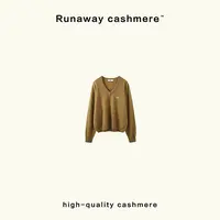 【RUNAWAY】V领慵懒风羊绒针织套衫