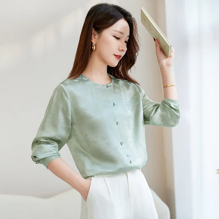 水墨佳人桑蚕丝真丝气质优雅时尚女装衬衫12599682