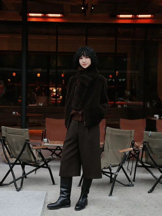 TT设计师【冰雪之恋】高级感极简百搭时尚防风羊毛外套女TT191497