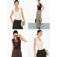 尼采 官方直营|美背|遮副乳!亲肤超弹螺纹棉 U领背心71151