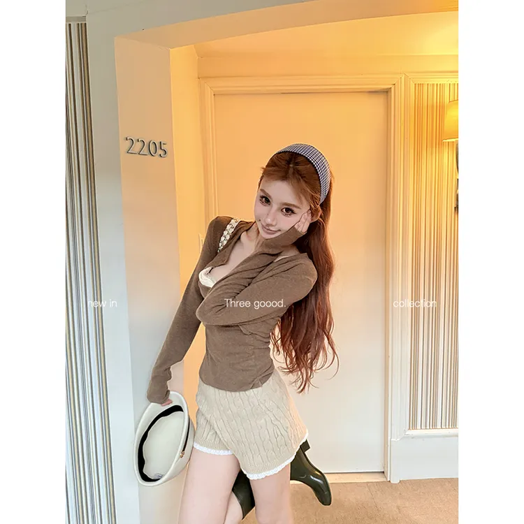 THREE GOOOD/三吉 针织开衫吊带套装Y725U13040