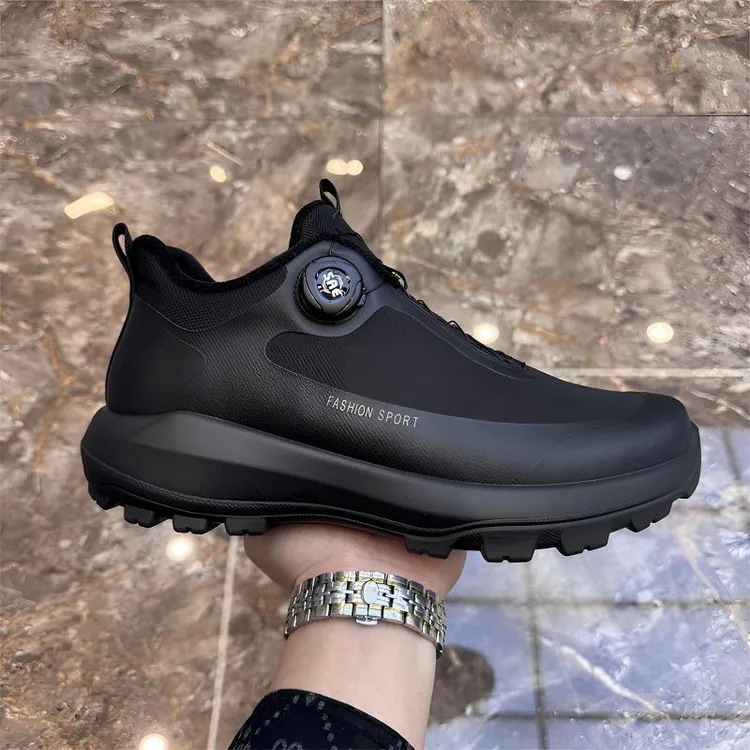 棉鞋男2025年冬季新款男士运动鞋厚底轻便百搭纽扣加绒时尚休闲鞋