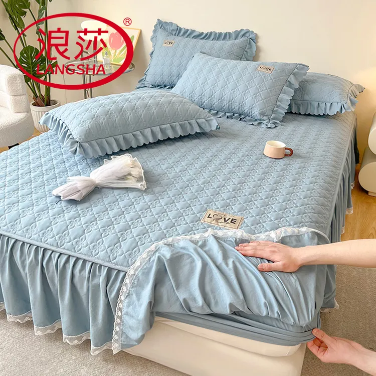 【浪莎品牌】2025新款夹棉床笠床裙二合一床罩防尘罩遮丑下摆床套罩