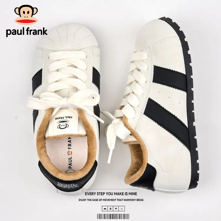 大嘴猴超火大头泡芙鞋2025新款冬季皮面加绒经典百搭阿甘板鞋