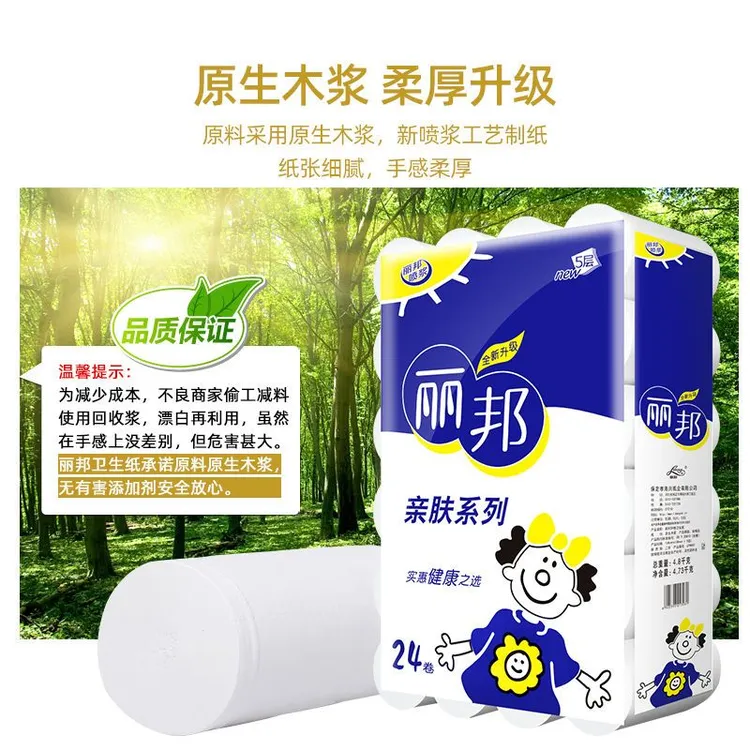丽邦卫生纸9.6斤家用柔软实惠装卷纸无心手纸妇婴擦手纸约10斤