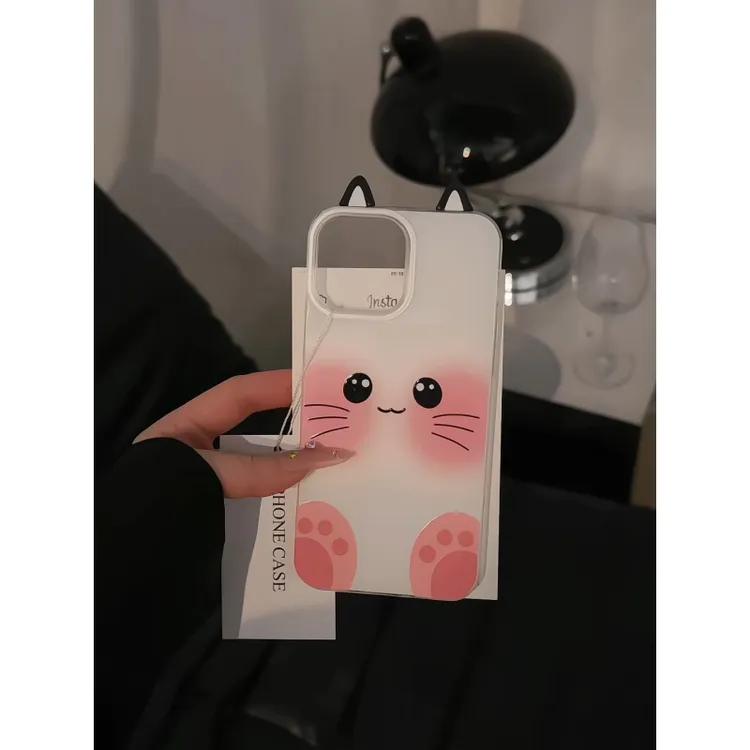 猫猫大脸适用苹果16pro创意iPhone15果冻imd手机壳14plus简约防摔
