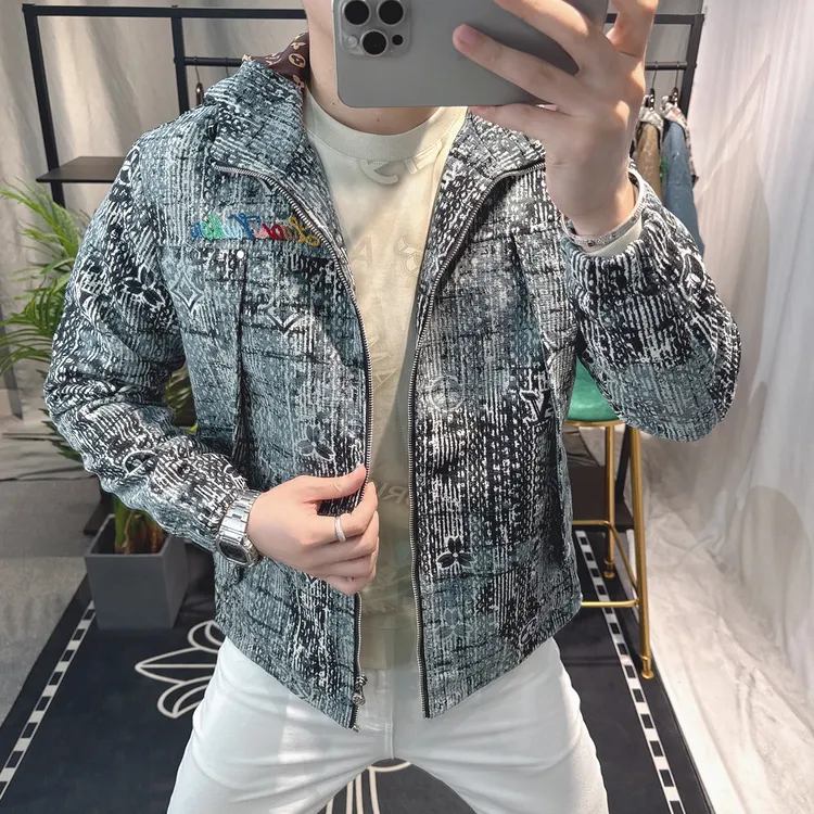 欧洲站2025新款连帽夹克外套男春秋个性时尚美式休闲重工刺绣潮流