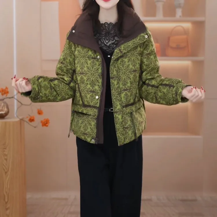 高档五妨免洗时尚撞色鸭绒羽绒服2025冬季新款加厚保暖洋气外套