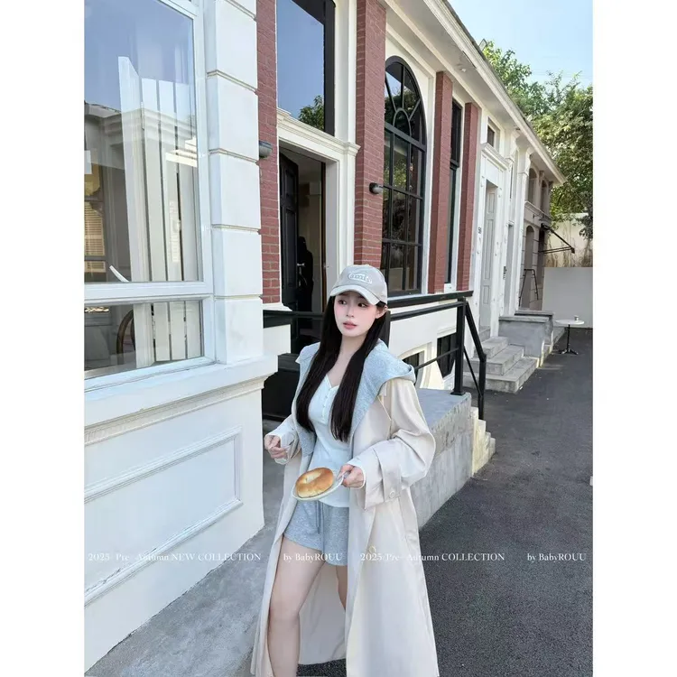【口袋tee】温与柔韩氧气质百搭法式纯欲长袖高腰显瘦半裙