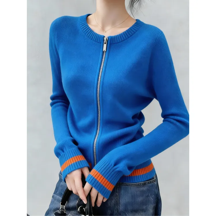 休闲韩版时尚气质圆领针织衫女装爆款2025秋冬季新款洋气长袖毛衣