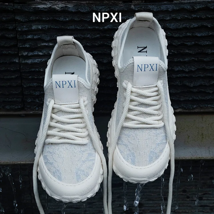 NPXI北欧风双色编织夏季飞织鞋轻便运动休闲鞋潮流百搭