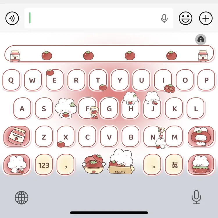番茄宝宝/ios苹果安卓百度输入法皮肤键盘白肚皮双系统双色