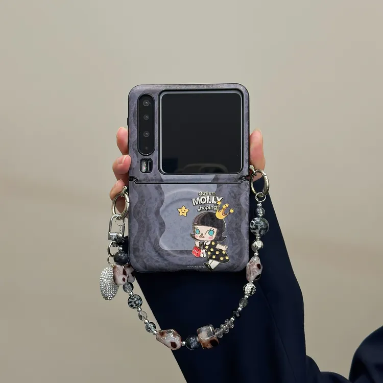 适用华为PuraX手机壳pocket2折叠屏灰底磁吸购物小莉烫金边保护套