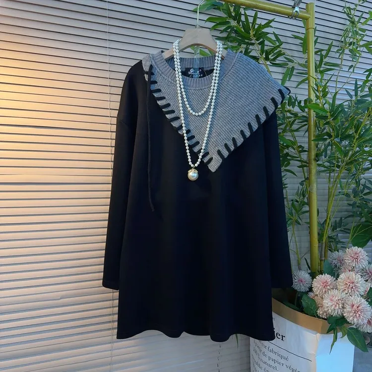 九月家大码胖mm中长款卫衣