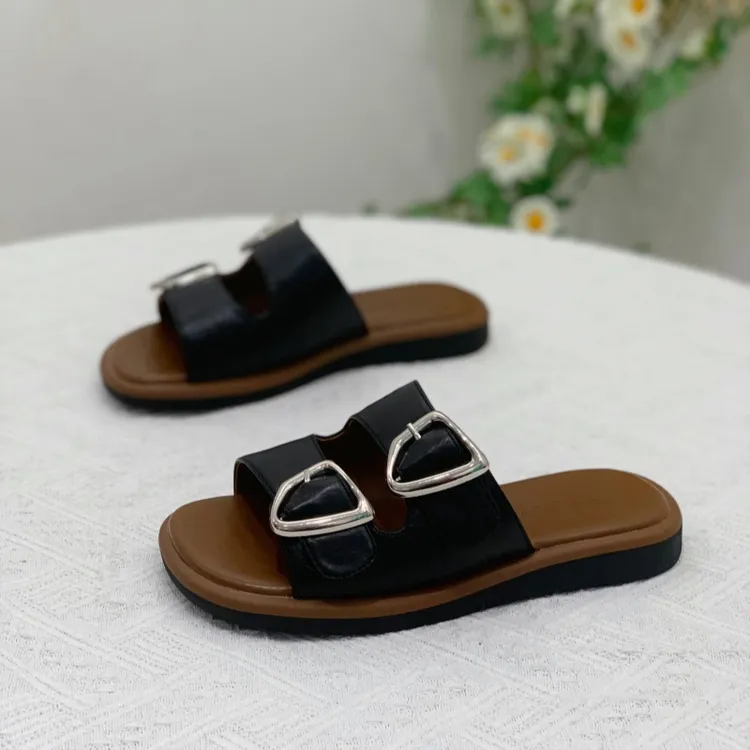 爆款踩屎感拖鞋女2025新款夏外穿舒适洋气时尚沙滩一字拖平底凉拖