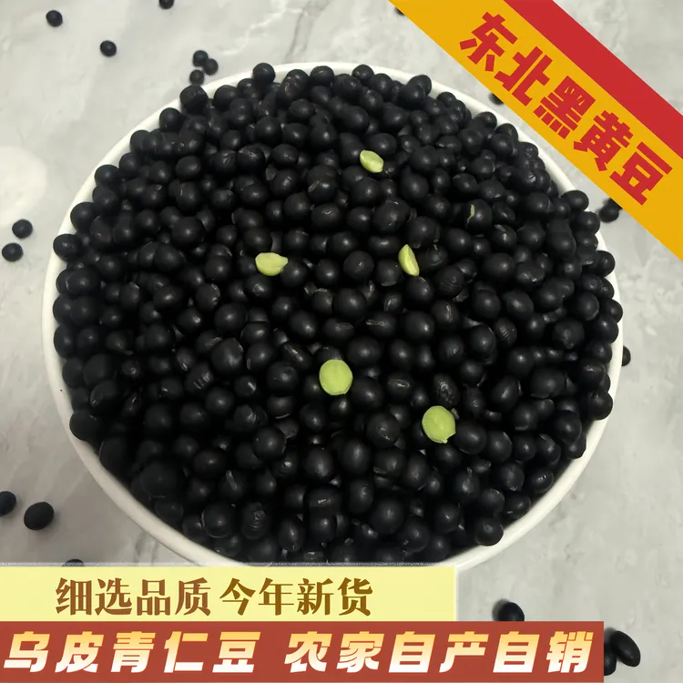 25年新豆东北黑黄豆黑皮绿芯青仁屋打豆浆生豆芽五谷粗粮农家自种