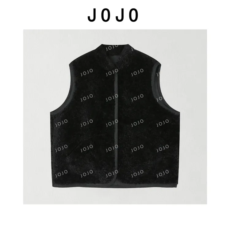 玖了个玖 2025冬款 极简百搭半高领糕毛叠穿显瘦马甲 2511C8355