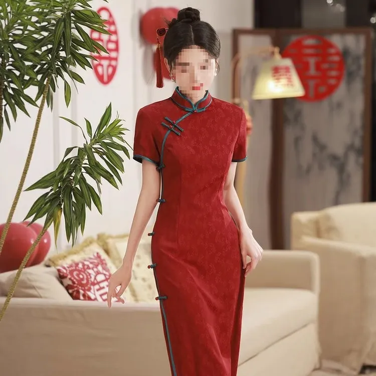 送考旗袍2025年新款高考旗开得胜红色感中考妈妈款夏季小个子