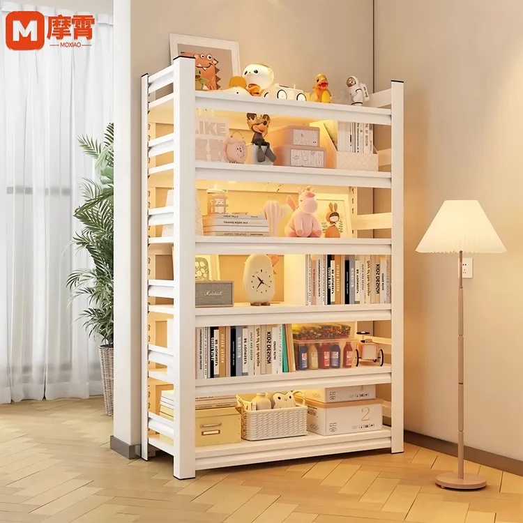 钢制置物书架家用储物架多层货架杂物收纳架简易学生书柜铁架子