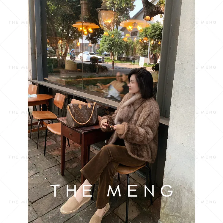 THE MENG【黄金海岸】帕斯条水貂编织皮毛一体皮草#M253M1398